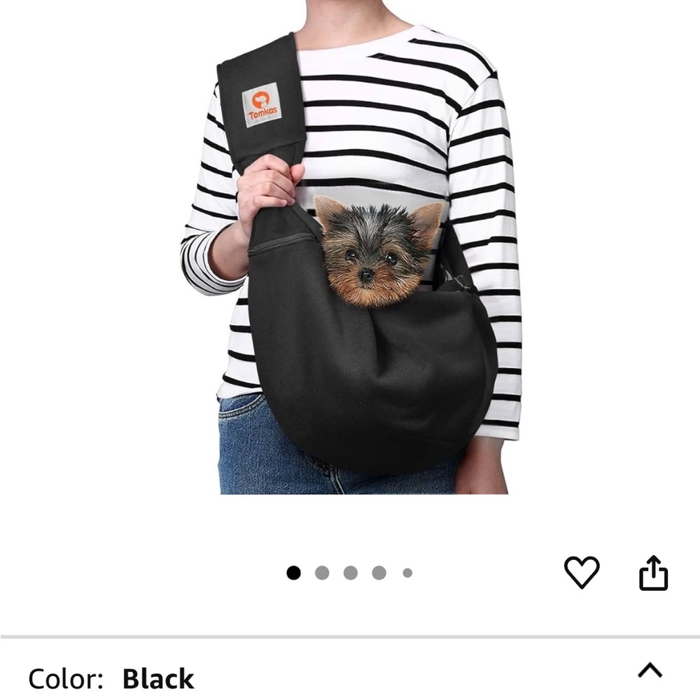 TOMKAS Black Pet Sling Carrier